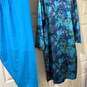 Floral Blue and Teal Dress